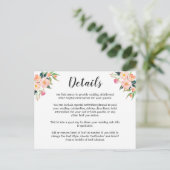 Moderne Waterverf Bloemen bruiloft Details Briefkaart (Staand voorkant)