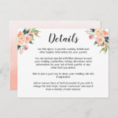 Moderne Waterverf Bloemen bruiloft Details Briefkaart (Voorkant / Achterkant)