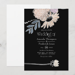 Moderne Waterverf Bloemen Bruiloft Kaart
