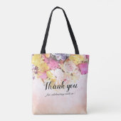 Moderne Waterverf bloemen bruiloft Welkomstcadeau Tote Bag (Achterkant)