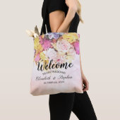 Moderne Waterverf bloemen bruiloft Welkomstcadeau Tote Bag (Dichtbij)