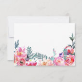 Moderne Waterverf Bloemen Dank u Bedankkaart (Achterkant)