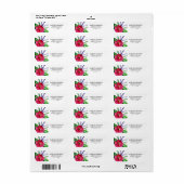 Moderne Waterverf bloemen Etiket (Full Sheet)