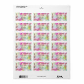 Moderne Waterverf bloemen Etiket (Full Sheet)