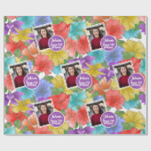 Moderne Waterverf Bloemen Gelukkige 21e Verjaardag Cadeaupapier (Vlak)