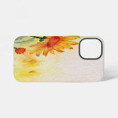 Moderne waterverf bloemen & gepersonaliseerd beeld iPhone hoesje (Achterkant horizontaal)