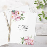 Moderne Waterverf Bloemen gepersonaliseerde naam Planner<br><div class="desc">Creëer uw eigen gepersonaliseerde planner met naam en waterverf bloemenontwerp</div>