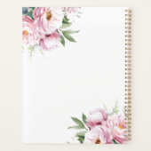Moderne Waterverf Bloemen gepersonaliseerde naam Planner (Achterkant)