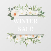 Moderne Waterverf Bloemen Groen Winter Sale Raamsticker (Vel)
