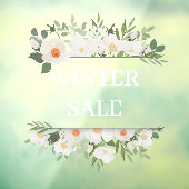 Moderne Waterverf Bloemen Groen Winter Sale Raamsticker (Vel 3)
