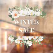 Moderne Waterverf Bloemen Groen Winter Sale Raamsticker (Vel 2)