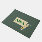 Moderne waterverf bloemen & groene achtergrond deurmat (Schuin)