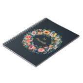 Moderne Waterverf bloemen Monogram Script Naam Notitieboek (Linkerzijde)