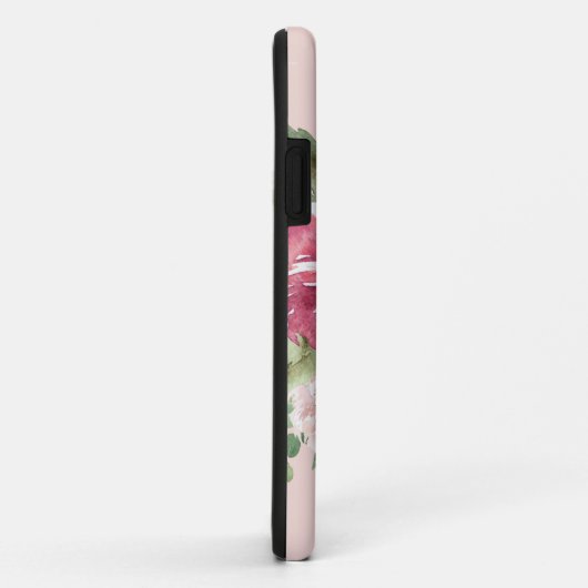 Moderne Waterverf bloemen monogrammen Case-Mate iPhone Case (Achterkant/rechts)