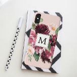 Moderne Waterverf bloemen monogrammen Case-Mate iPhone Case<br><div class="desc">Moderne Waterverf bloemen monogrammen</div>