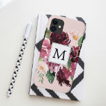 Moderne Waterverf bloemen monogrammen Case-Mate iPhone Case<br><div class="desc">Moderne Waterverf bloemen monogrammen</div>
