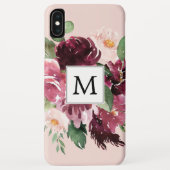 Moderne Waterverf bloemen monogrammen Case-Mate iPhone Case (Achterkant)