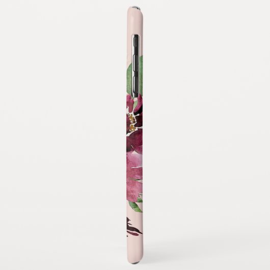 Moderne Waterverf bloemen monogrammen Case-Mate iPhone Case (Achterkant/links)