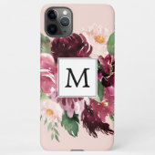 Moderne Waterverf bloemen monogrammen iPhone Hoesje (Achterkant)