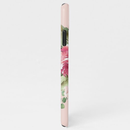 Moderne Waterverf bloemen monogrammen iPhone Hoesje (Rechterkant)