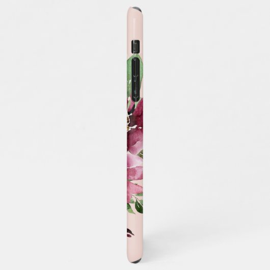 Moderne Waterverf bloemen monogrammen iPhone Hoesje (Linkerkant)