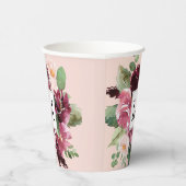 Moderne Waterverf bloemen monogrammen Papieren Bekers (Rechts)