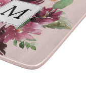 Moderne Waterverf bloemen monogrammen Snijplank (Hoek)