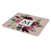 Moderne Waterverf bloemen monogrammen Snijplank (Hoek)