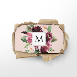 Moderne Waterverf bloemen monogrammen Visitekaartje