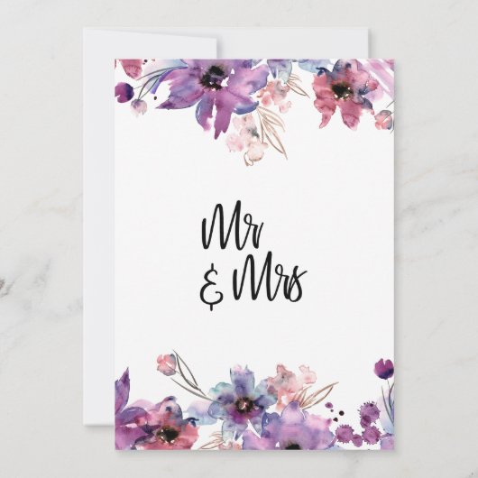 Moderne waterverf bloemen om vast te houden kaart (Achterkant)