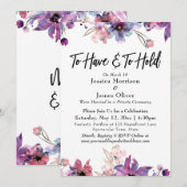 Moderne waterverf bloemen om vast te houden kaart (Voorkant / Achterkant)