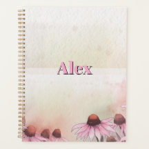 Moderne waterverf bloemen & persoonlijke naam 