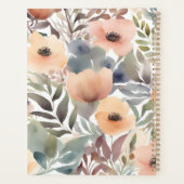 Moderne Waterverf Bloemen Planner (Achterkant)