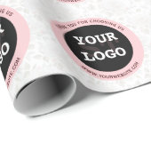 Moderne Waterverf Bloemen Roze en Zwart Cadeaupapier (Rol Hoek)