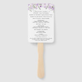 Moderne Waterverf Bloemen Trouwprogramma Hand Fan Handwaaier (Achterkant)