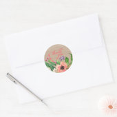 Moderne Waterverf Bloemen Vrijgezellenfeest Sticke Ronde Sticker (Envelop)
