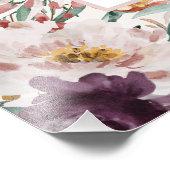 Moderne waterverf bloemenelegante familiequote foto afdruk (Hoek)