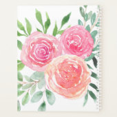 Moderne Waterverf bloemengroen Planner (Achterkant)