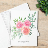 Moderne Waterverf bloemengroen Planner