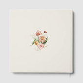 Moderne Waterverf Bloemenkoppel Foto Bruiloftsgoud Gastenboek (Achterkant)