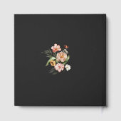 Moderne Waterverf Bloemenkoppel Foto Bruiloftsgoud Gastenboek (Achterkant)