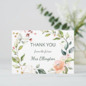 Moderne waterverf bloemenkrans Bedankt (Staand voorkant)