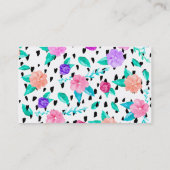 Moderne waterverf bloemenpenseelstreek Make-up art Visitekaartje (Achterkant)