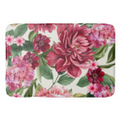 Moderne Waterverf bloemenroze rode bloemetjes Badmat (Voorkant)