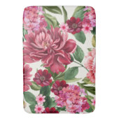 Moderne Waterverf bloemenroze rode bloemetjes Badmat (Voorkant Verticaal)