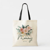 Moderne waterverf bloemenschrift elegante mama tote bag (Achterkant)