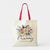 Moderne waterverf bloemenschrift elegante mummie tote bag (Achterkant)