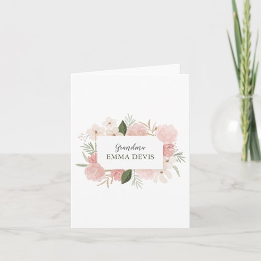 Moderne waterverf bloemenscript elegante oma kaart (Voorkant)