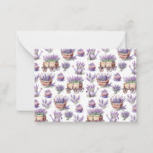 Moderne Waterverf Bloemenwinkel Lavendel Notitiekaartje (Achterkant)