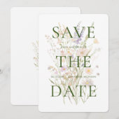 Moderne Waterverf Bloemige Bruiloft Save The Date (Voorkant / Achterkant)
